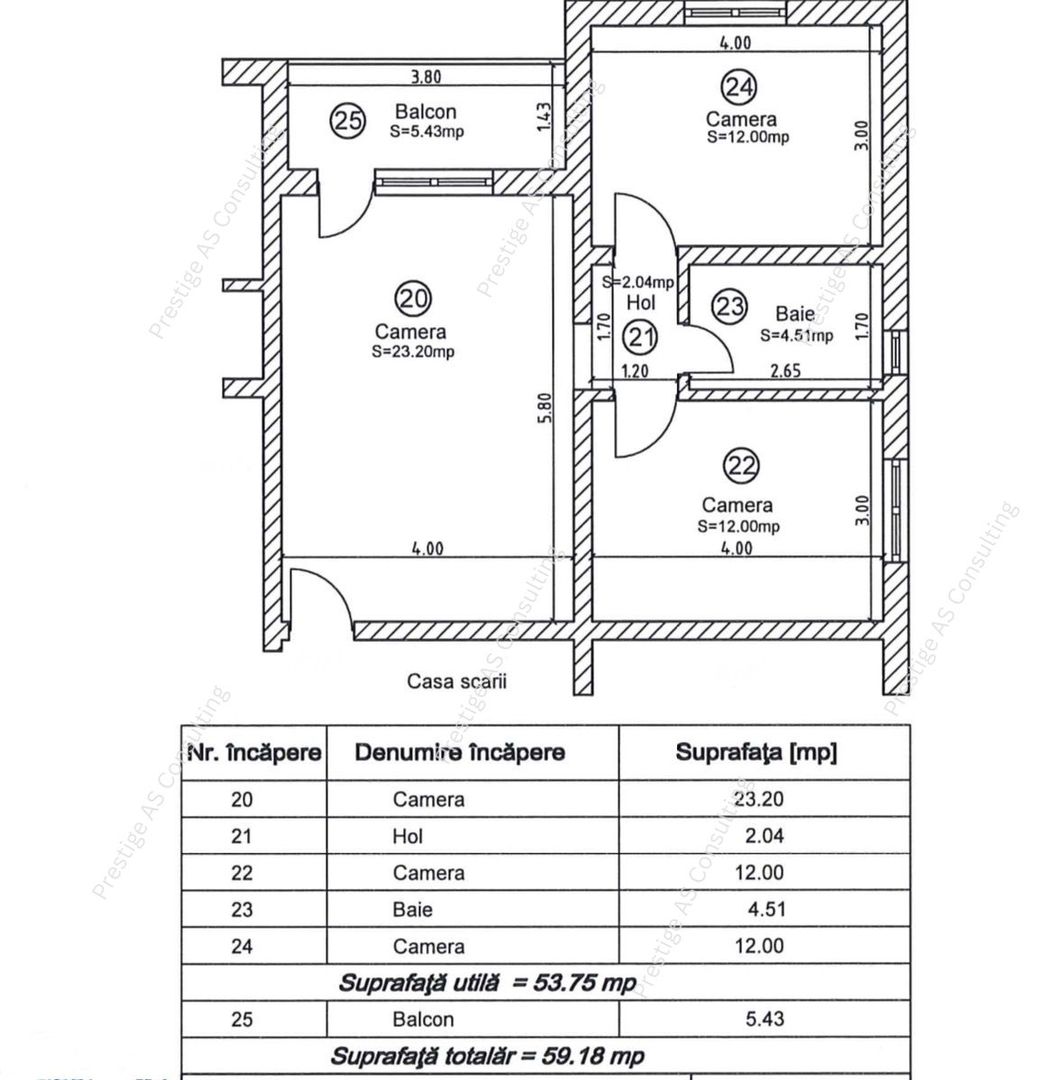 Apartament 3 Camere 1 Baie | Etaj 1 | Dumbravita-Decathlon - Schiță 12