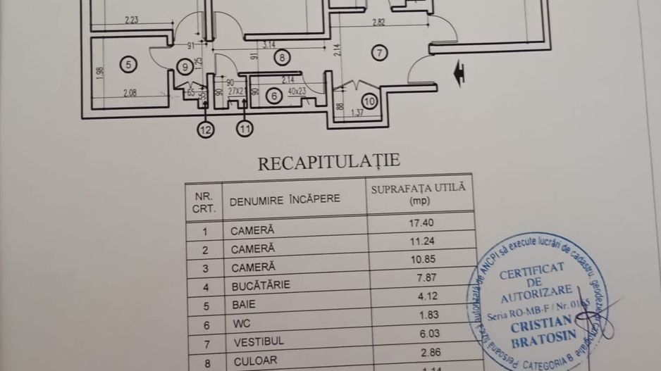Apartament 3 camere  Pantelimon Bd.Chisinau Herţa - Schiță 25