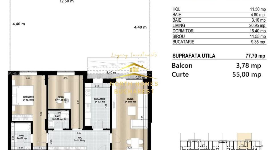 COMISON 0 -Apartament de vanzare cu GRADINA -3 CAMERE -OMV PIPERA - Poză 2
