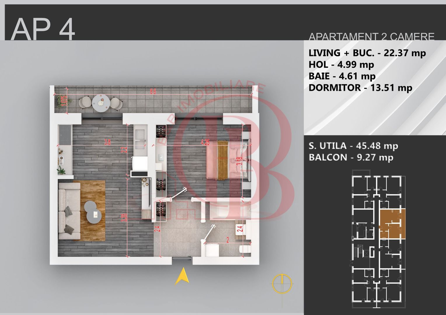 Theodor Pallady Apartament 2 camere Finalizare Rapida - Schiță 2