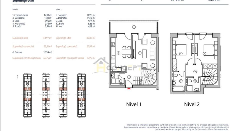 Duplex, 3 camere, scara interioara, Pret promotional - Poză 1