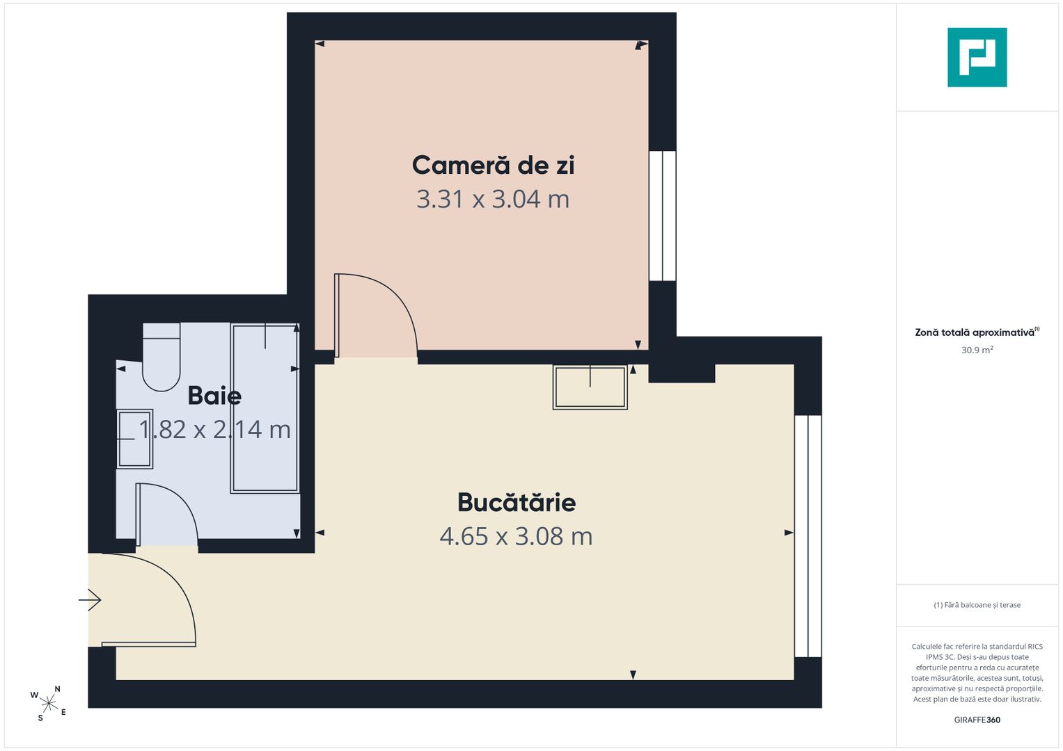Apartament cu 1 cameră pe Strada Hunedoarei - Poză 7