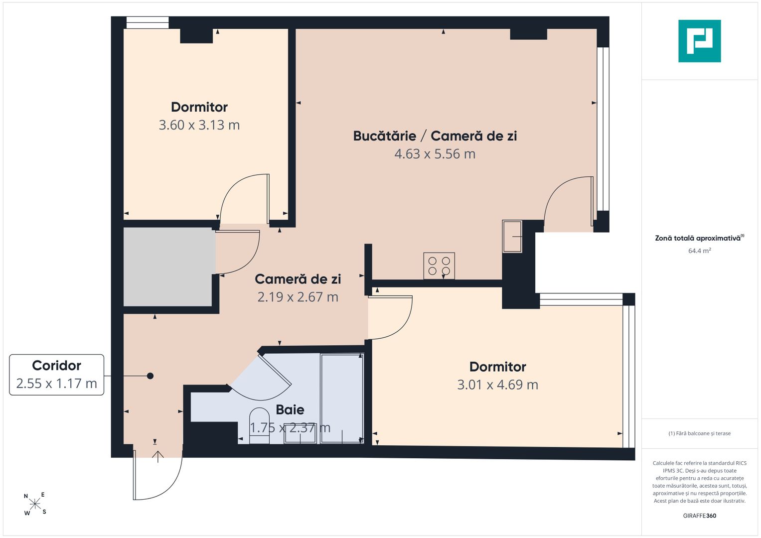 Apartament de vânzare Nufărul Oradea, 65 mp - Poză 10