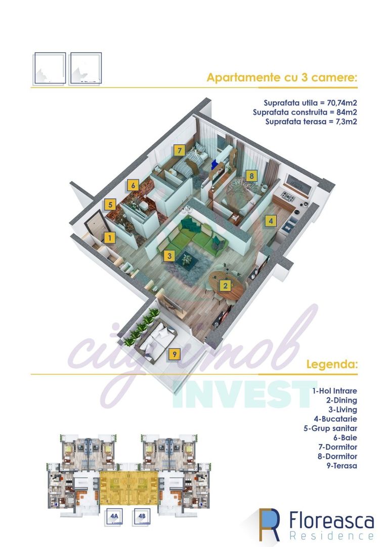 3 camere cu VIEW SPECTACULOS Floreasca Residence - Poză 9