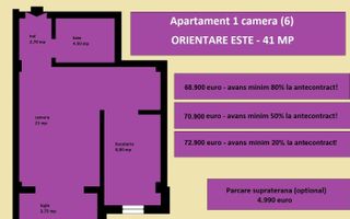 Apartament, 1 camera nou de vanzare in Iasi Valea Lupului, bloc 2025 - Poză 2