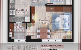 Garsoniera ideala pt  investitie Titan Pallady Metrou Nicolae Teclu - Schiță 12