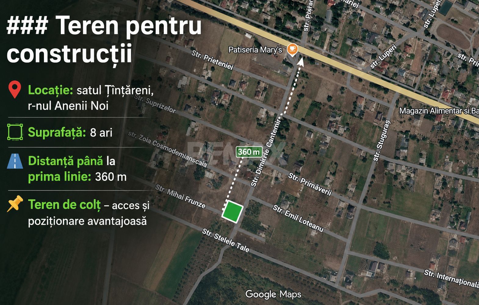 TEREN PENTRU CONSTRUCȚIE – 8 ARI | ȚÎNȚĂRENI, ANENII NOI - Poză 1