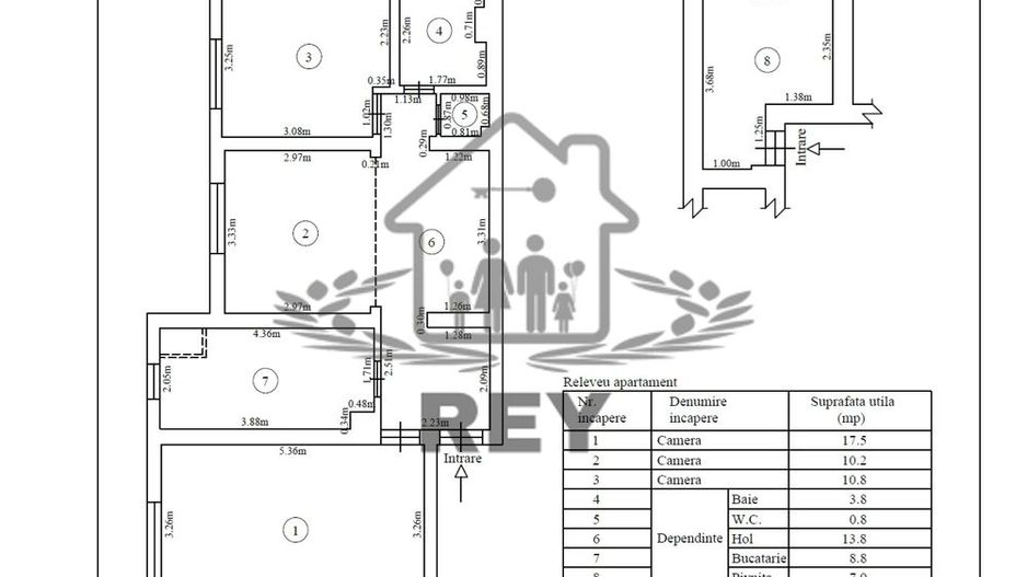 Apartament 3 camere 2 bai+pivniță Parter înalt|Terezian - Schiță 15