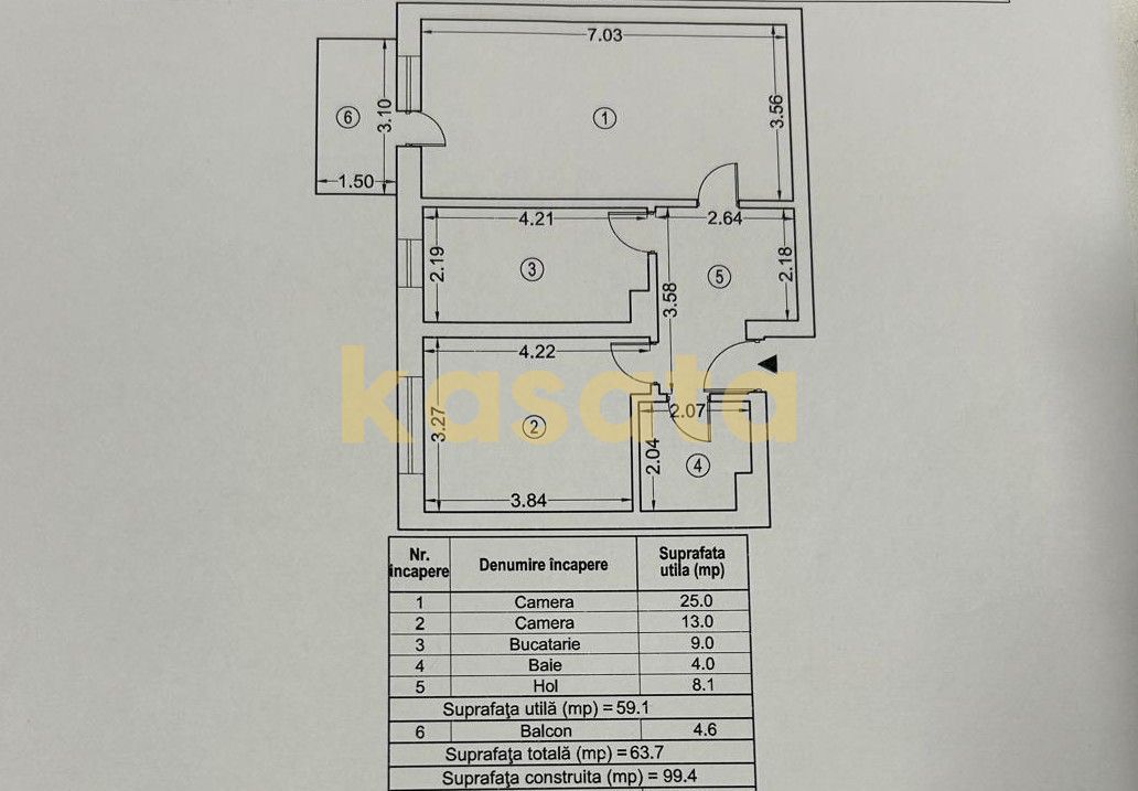 2 Camere 🏢 | Plaza Residence Faza 5 📍 | Totul nou ✨ | Parter ⬇️ - Schiță 13