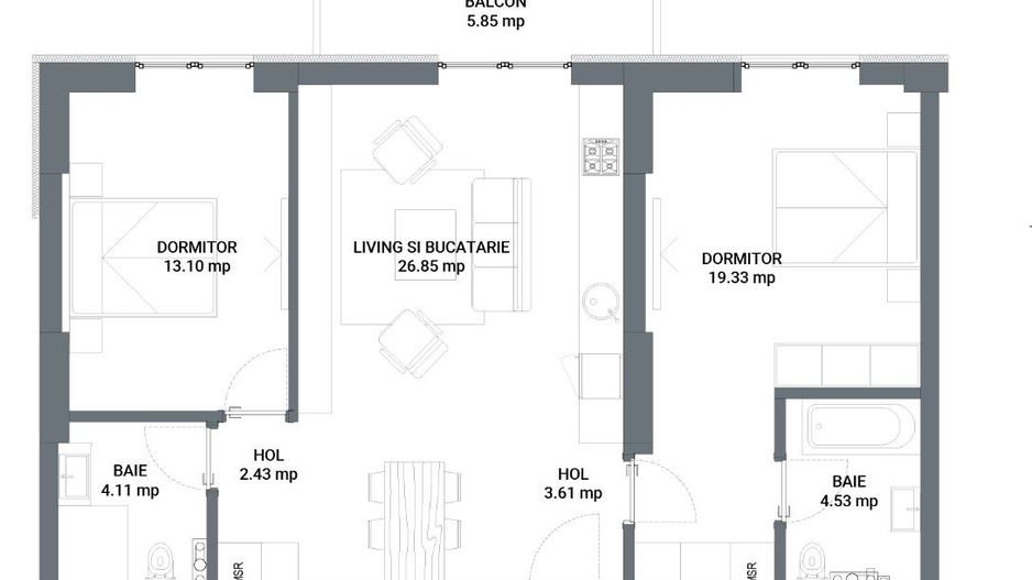 Apartament 3 camere Pipera Plaza - Poză 8
