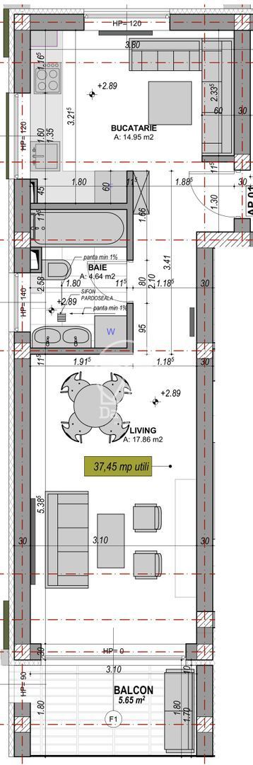 Garsoniera decomandata, aer conditionat - (ALP-C4-L-ap.1) - Poză 2