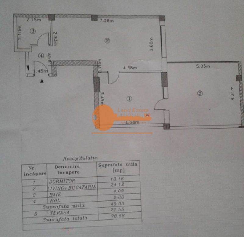 Apartament 2 camere cu garaj și terasă | Vatra Luminoasă - Schiță 3