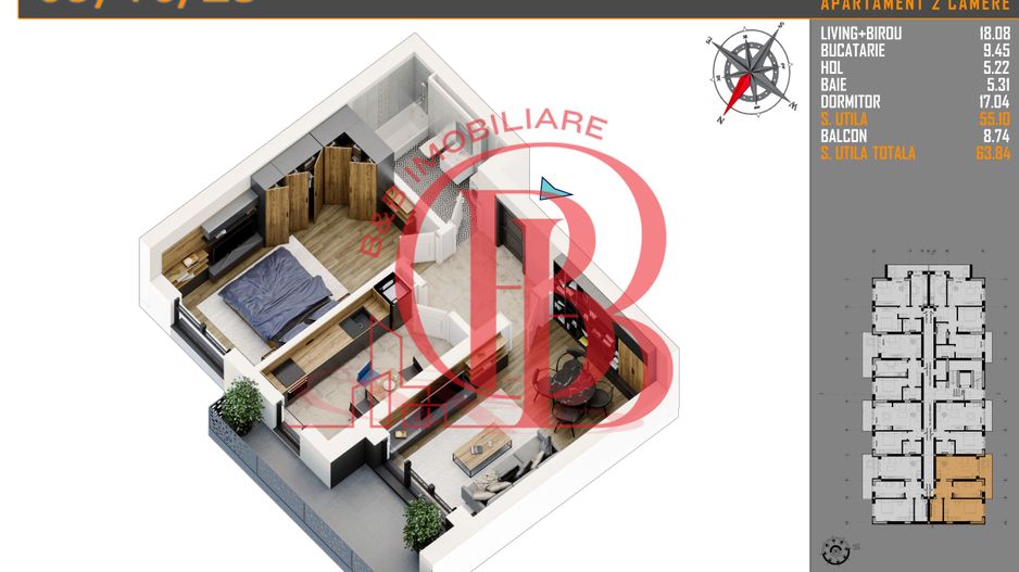 2 camere  - parcare bonus - Titan Pallady comision 0% - Schiță 7