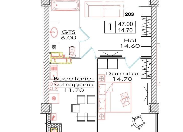 Vânzare, apartament, o cameră, str. Ialoveni, Telecentru - Poză 3