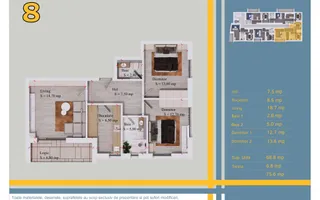 Apartament 3 camere Pallady, Comision 0%, Metrou Nicolae Teclu - Schiță 12