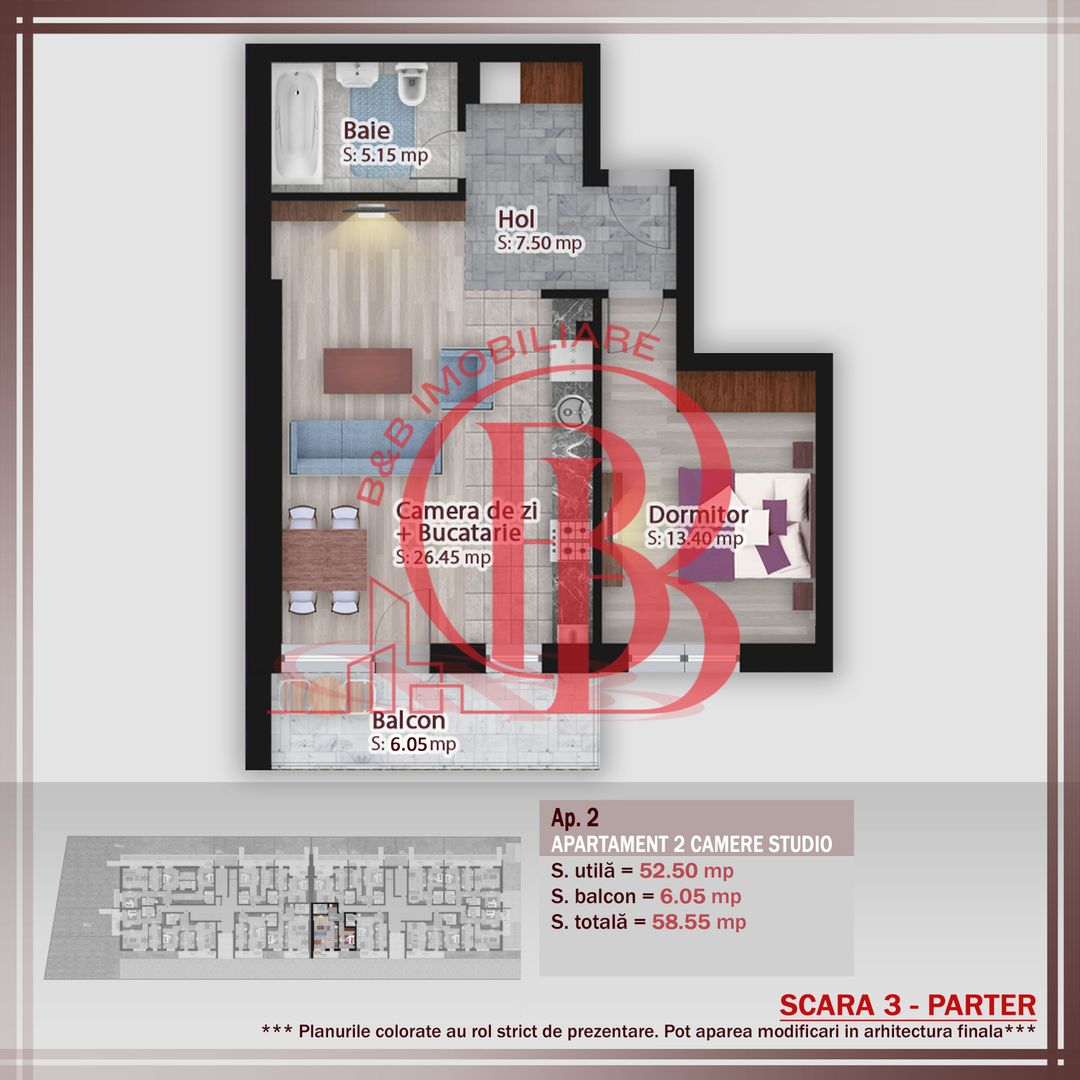 Apartament 2 camere-Ideal Investitie-Th Pallady Metrou Teclu - Schiță 5