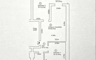 Apartament 3 camere  Mosnita Noua etaj 1 - Schiță 11