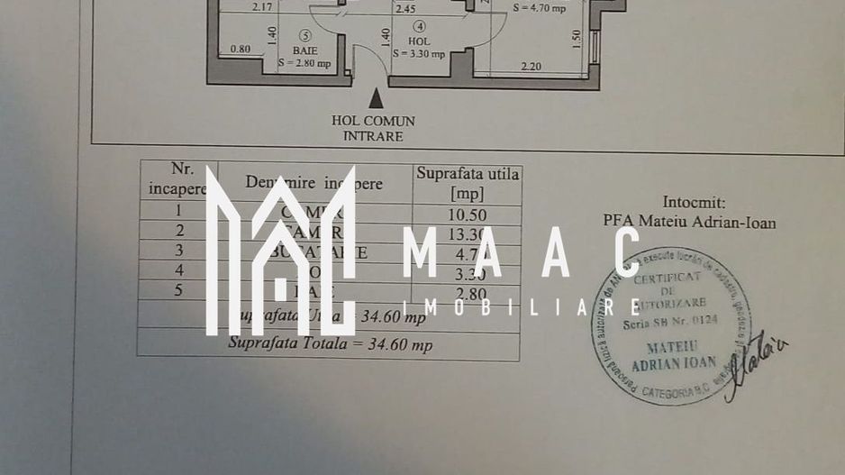 Apartament de vânzare 2 camere | Central, Cisnădie | 35 mp, etaj 2/4 - Poză 1