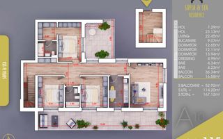 4 camere  mutare rapida -loc de parcare bonus-Titan Pallady - Schiță 1