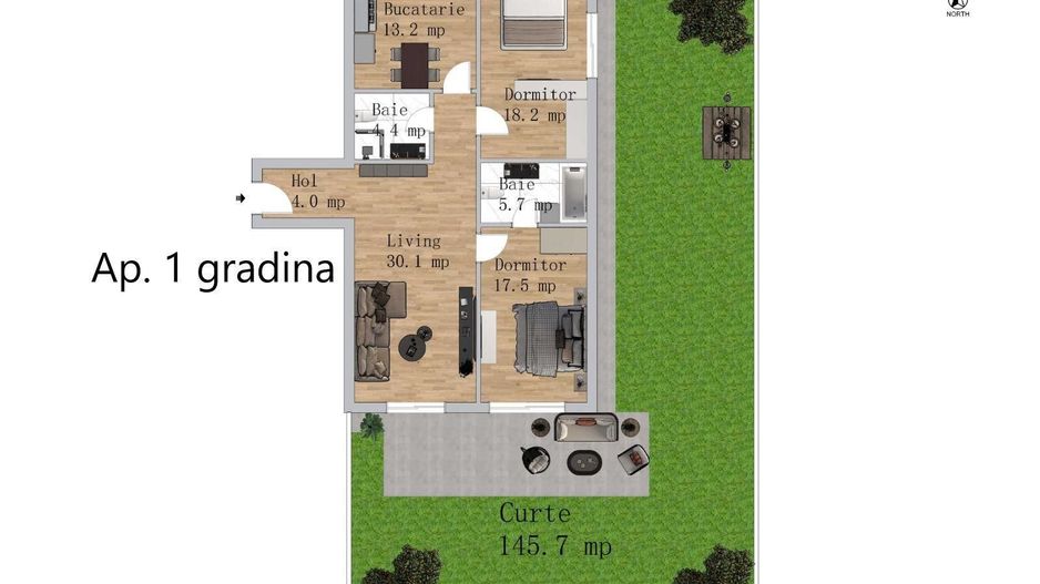 Apartament 3 camere+curte Zona Berceni-Metalurgiei Green Garden - Poză 9