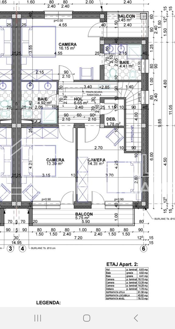 Duplex Modern cu 4 camere si 290 mp curte, in Cartierul Arhitectilor - Schiță 5