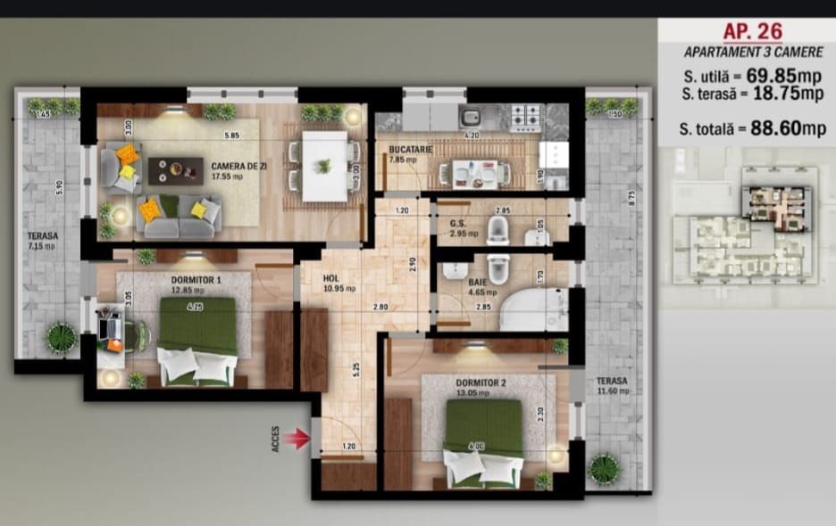 AP. 3 CAM BLOC PREMIUM FINALIZAT,MUTARE IMEDIATA/ N. GRIGORESCU! - Poză 4