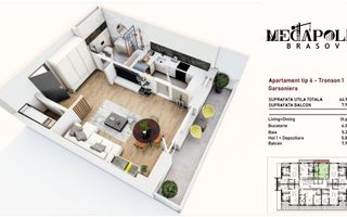 Garsoniera Coresi/ Plata Transe/Credit - Poză 3