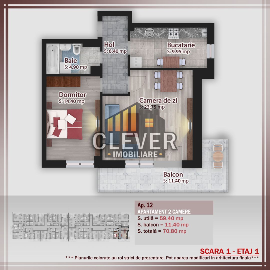 Suprafata Generoasa-Decomandat-Apartament 2 camere Sector 3 - Schiță 14