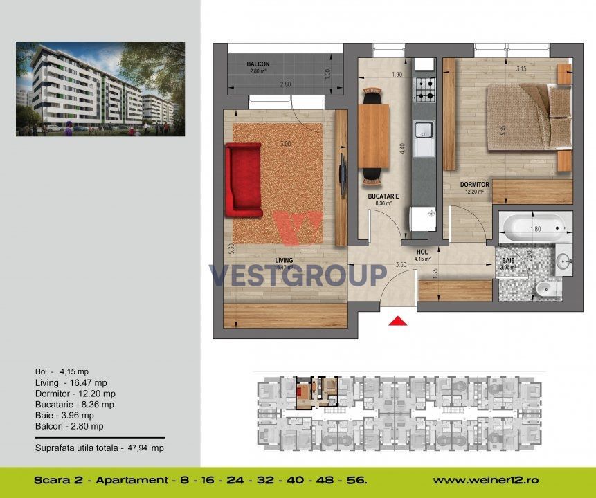 Apartament 2 camere Mutare Imediara Direct Dezvoltator Weiner12 Comision 0 - Poză 13