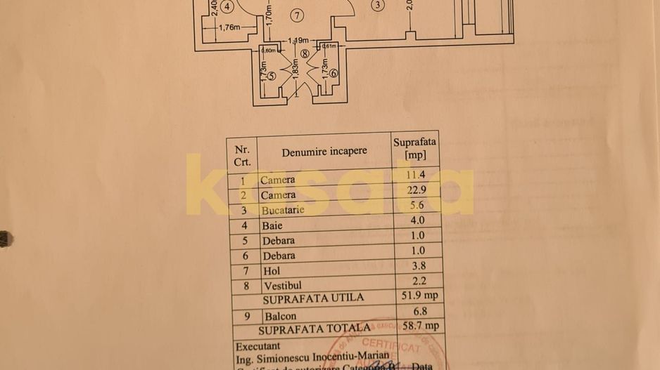 2 Camere | Brâncuși | Bloc 2010 | Renovat - Schiță 20