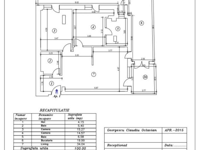 3 camere  + LOC DE PARCARE inclus || AVIATIEI - Schiță 22