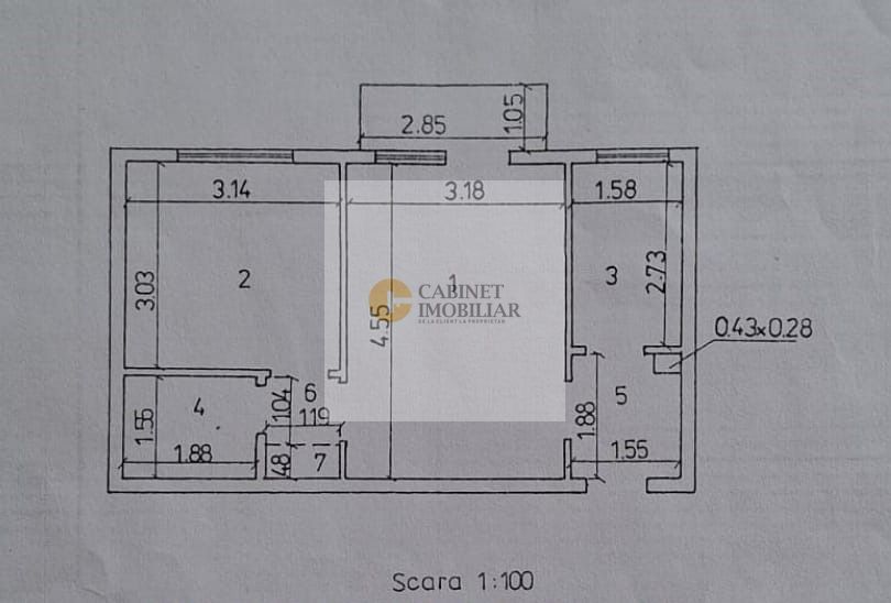 2 Camere | Etaj 2/10 | Stradal | Creditabil | M Romancierilor - 10 min - Schiță 8