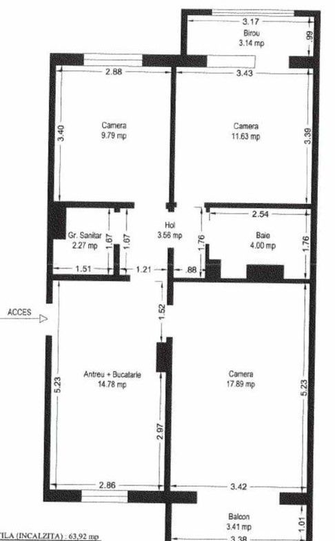 Soarelui | 3 Camere | Decomandat | Centrala proprie | 2 bai | - Poză 8