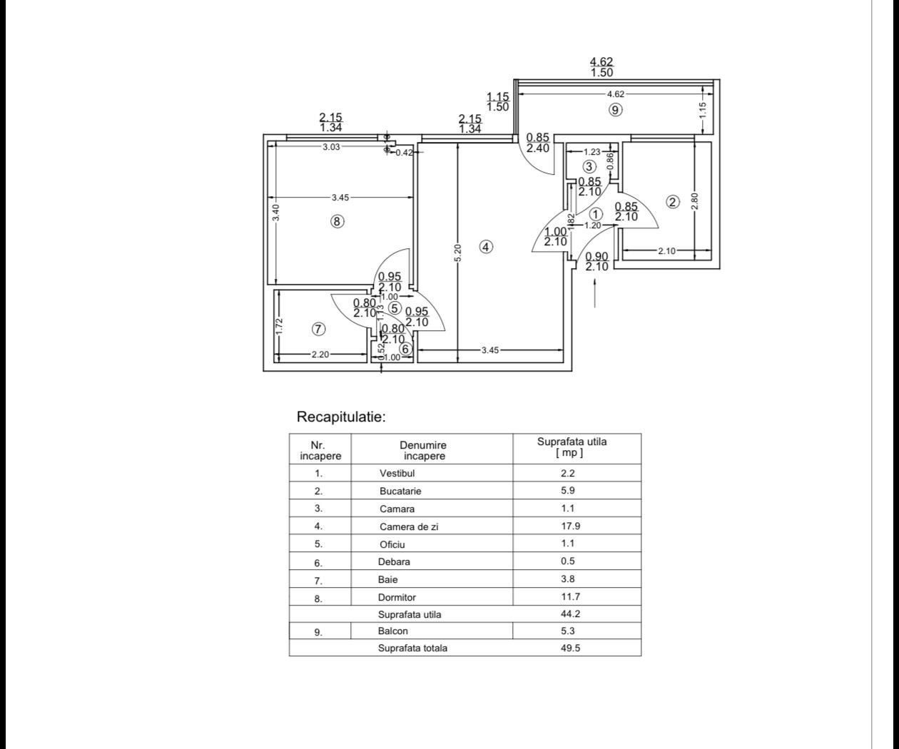 Apartament renovat cu doua camere semidecomandat, piata Domenii - Poză 12