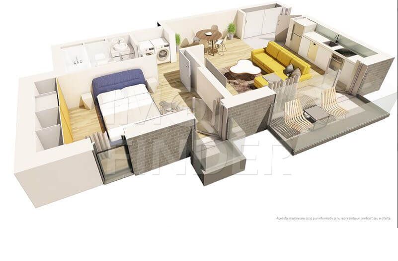 Vanzare apartament 2 camere Centru, imobil nou, etaj intermediar - Poză 3