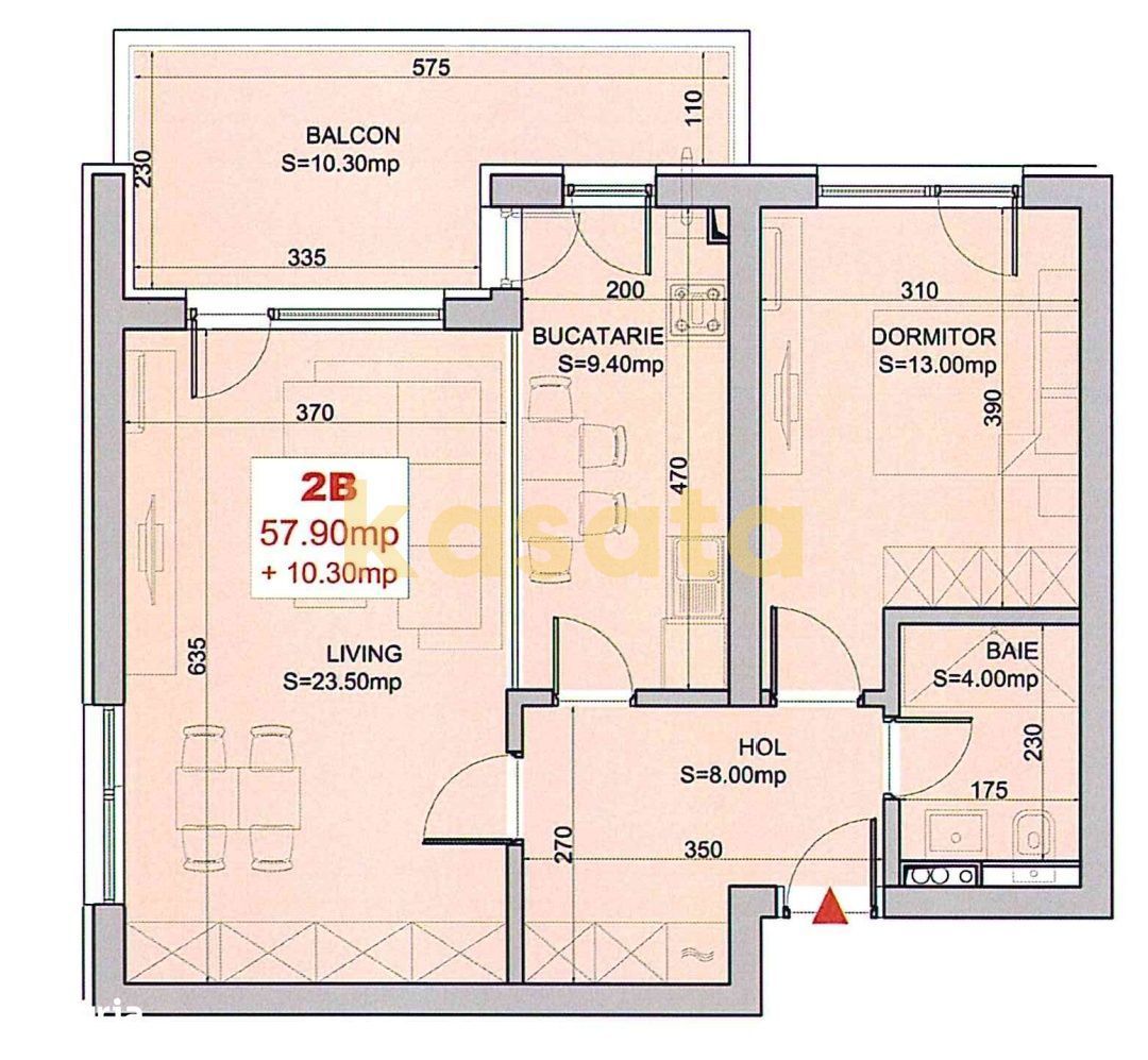 Apartament 2 camere de închiriat – Nusco City, parcare inclusă - Schiță 12