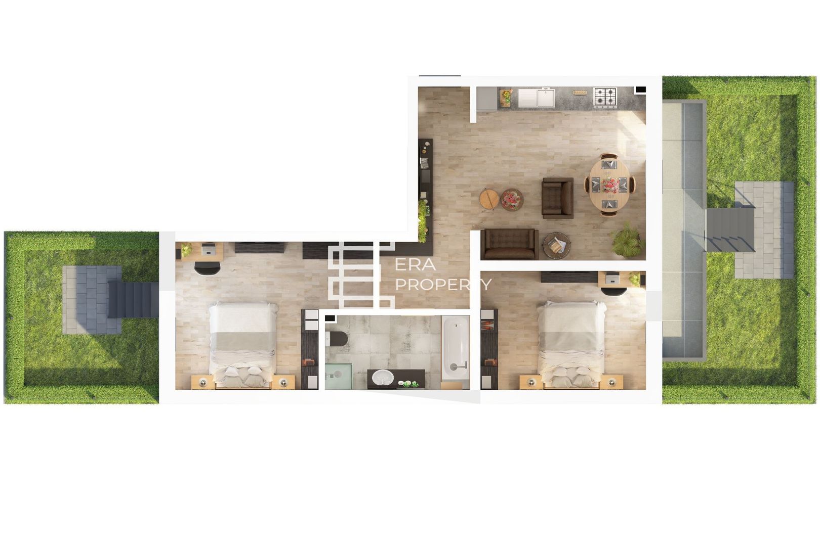 Apartament 3 camere cu 2 grădini, balcon și parcare gratuită, Doamna Stanca - Schiță 11