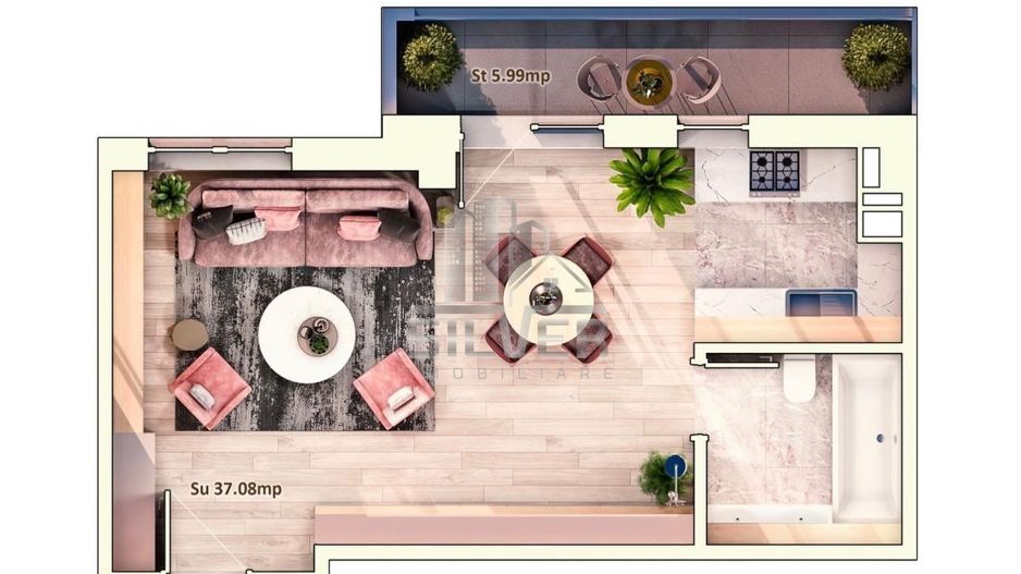 Apartament cu o camera/37.08mp/Imobil Premium/Cartier Marasti. - Poză 2