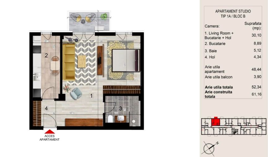 Apartament studio 2/ 3/ 4 camere cu parcare zona Baneasa - Poză 2