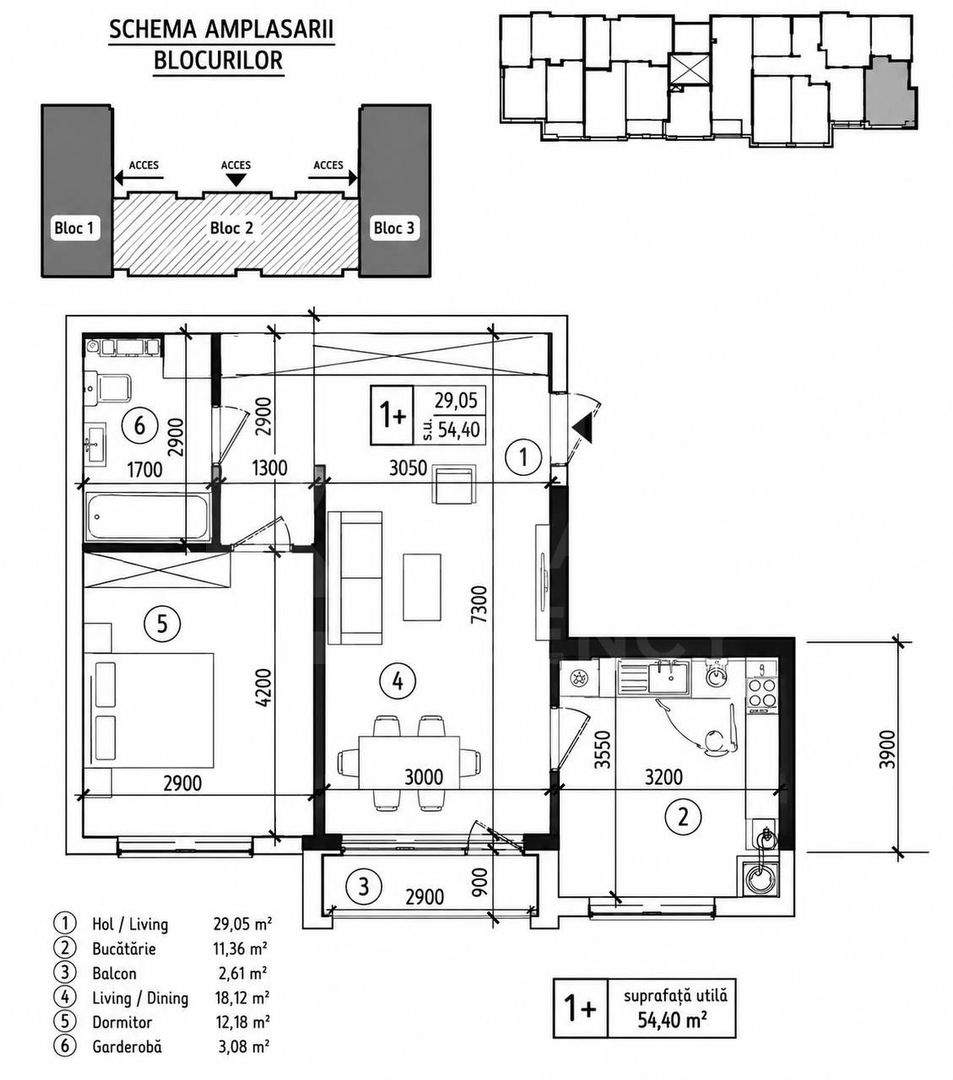 Vânzare, apartament, 2 camere, str. Nicolae Dimo, sectorul Durlești - Poză 2