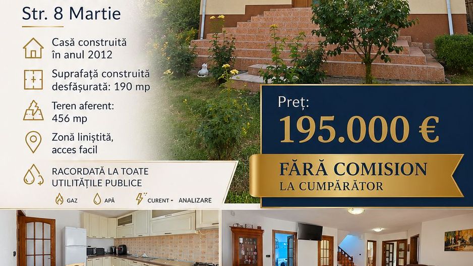VILĂ P+1E - 190 mp, Teren 456 mp, mobilată și utilată, VASLUI - zona CARTIER; - Poză 1