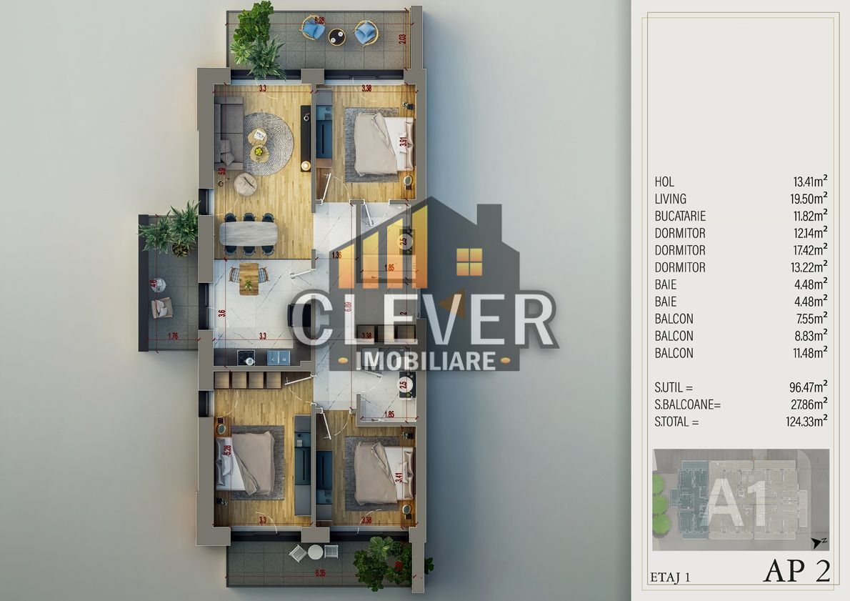 Apartament 4 Camere Incalzire in Pardoseala-Theodor Pallady - Poză 2
