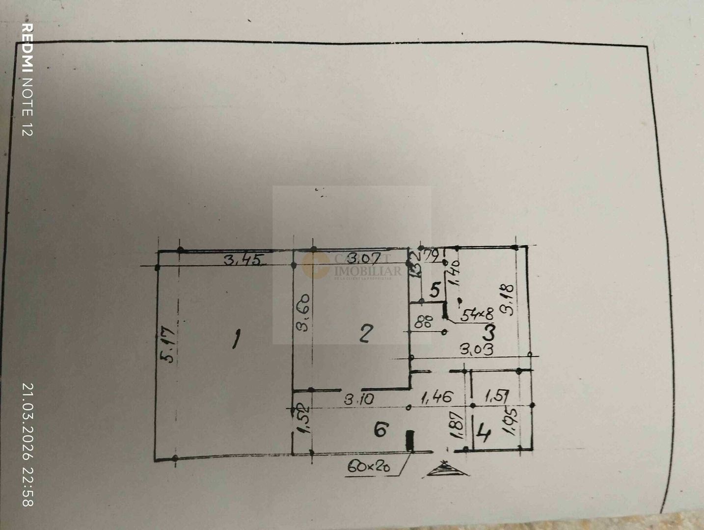 2 Camere-52MP | Decomandat | 1979 | Centrala | Reabilitat | Dr Taberei - Schiță 6