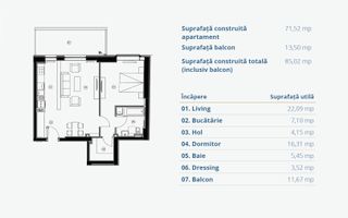 Vanzare - apartament modern - 2 camere - Aviatiei - Schiță 10