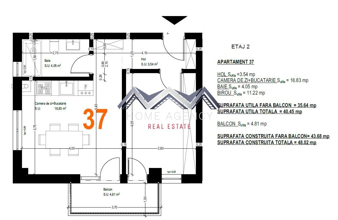 Studio modern mobilat, parcare – ideal locuit/investiție - Schiță 8
