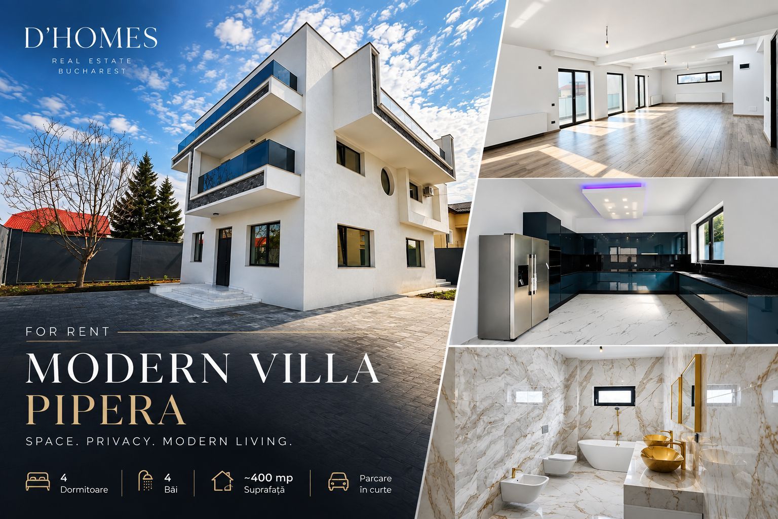 For Rent | Premium 4-Bedroom Villa | 400 sqm | Pipera - Poză 1