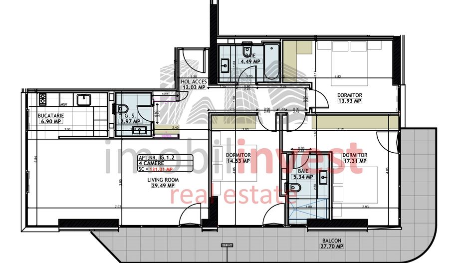 Apartament 4 camere de vanzare One Lake Club - Schiță 17