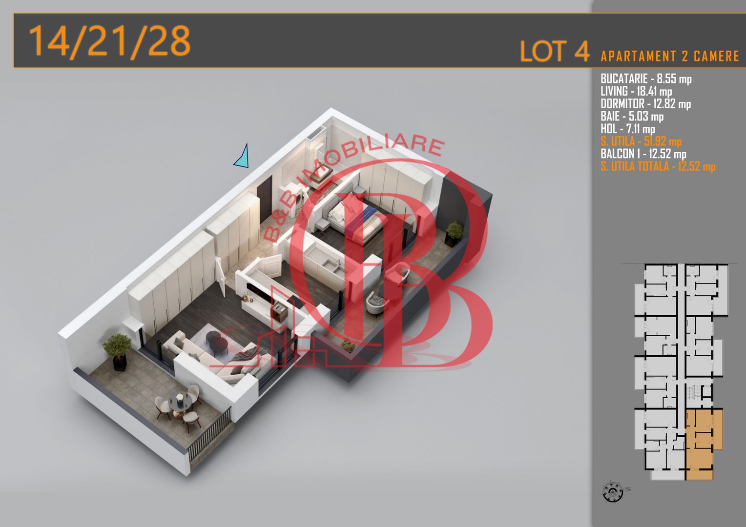 Apartament 2 camere Theodor Pallady-Metrou Nicolae Teclu - Schiță 8