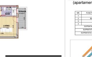 Garsoniera Decomandata - 45mp - balcon - parcare - Sanpetru - Roca - Schiță 8