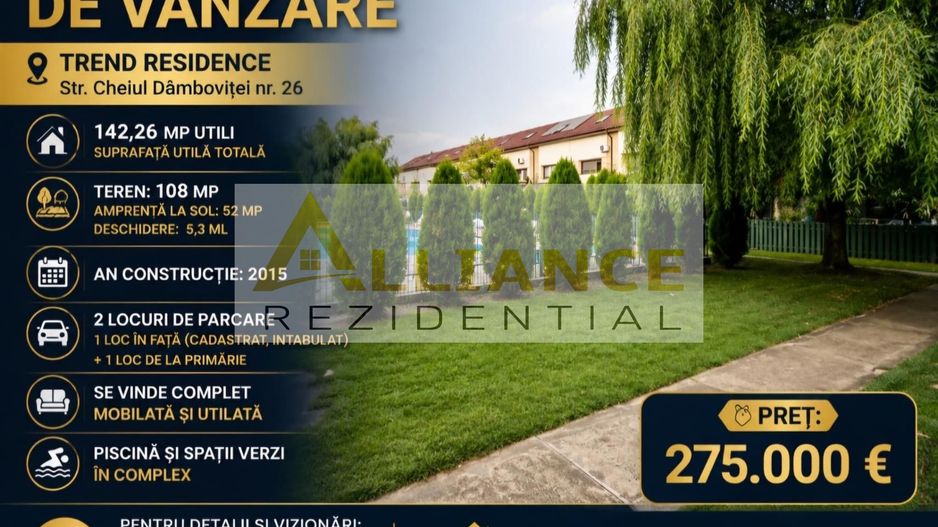 TREND Vila P+1+M 4 Camere 2 Bai Mobilata +2 Parcari - Poză 1